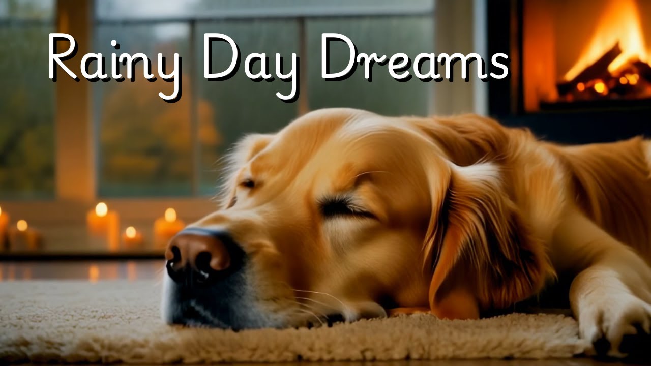 Fireside Rainy Day Dreams | 1-Hour Calming Music for Dogs and People