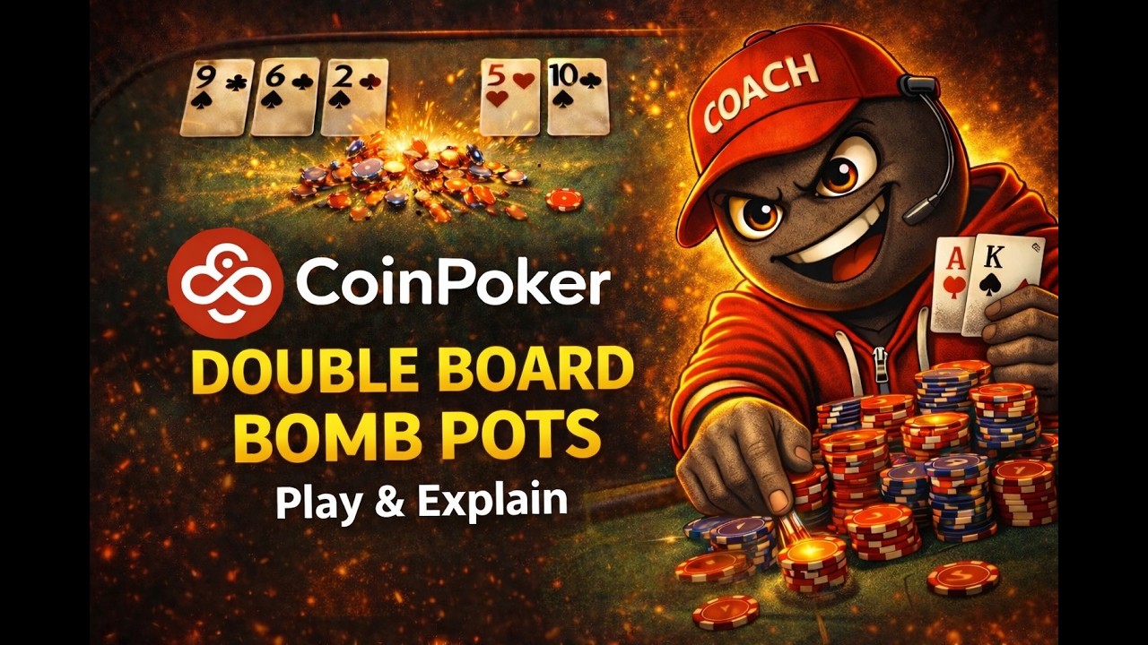 Double Board Bomb Pots Explained | Rake-Free Poker Strategy (CoinPoker Play & Explain)