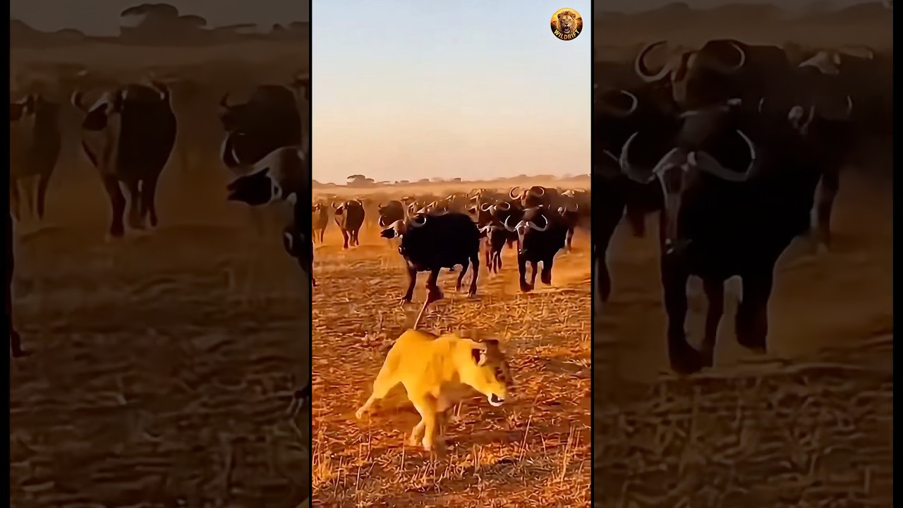 Buffalo Herd Tramples Lioness Angry Buffalo Herd Kills Lioness | Revenge Attack #wildlife #animals