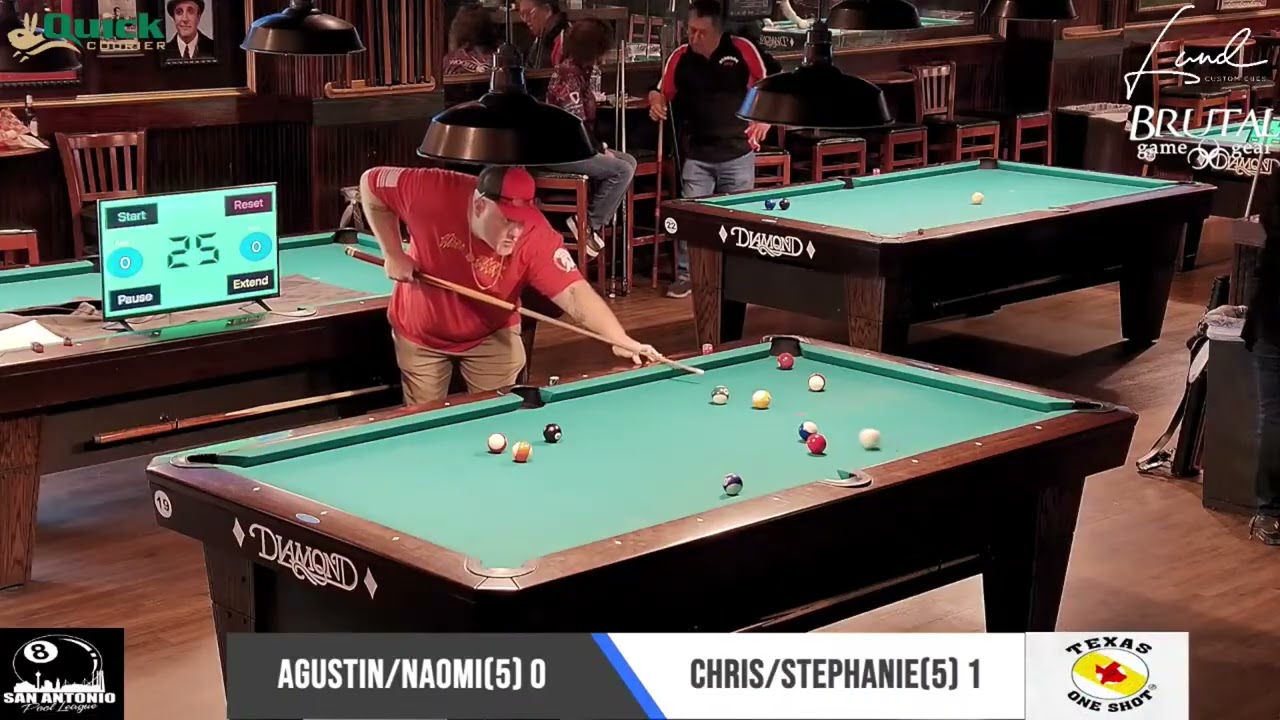 Agustin/Naomi vs Chris/Stephanie  :  Jack and Jill Quick Courier Pool Tour
