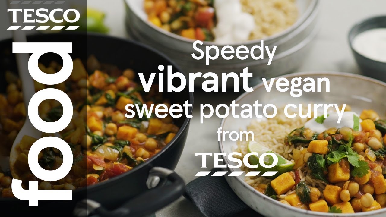 Speedy vegan sweet potato and chickpea curry | Tesco Food