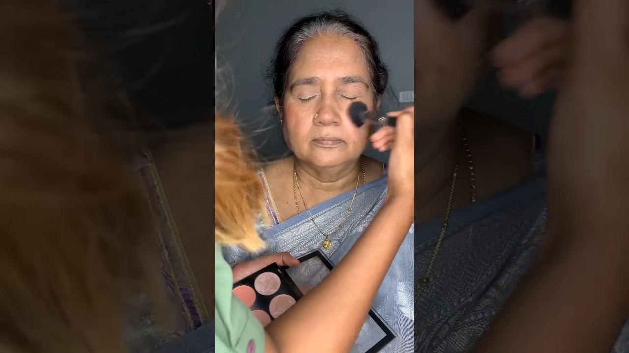 Makeup tutorial on 70 year old woman 
