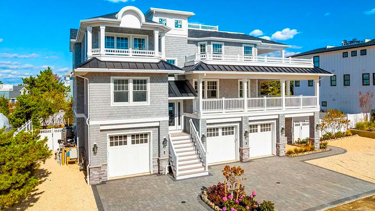 Luxury mansion by the ocean on Long Beach Island for $4,349,999 in New Jersey USA.