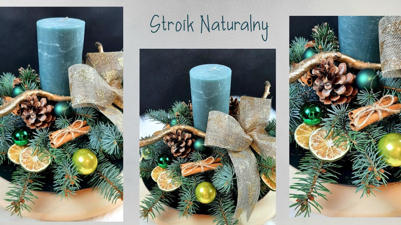 Jak zrobić stroik świąteczny na stół naturalny// DIY// Christmas decoration