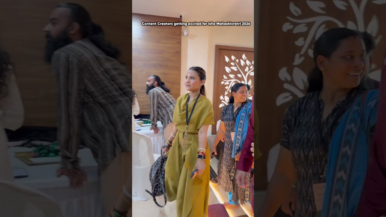 Influencers arrive at Isha Yoga Center, energized and excited for the Mahashivratri night ahead.