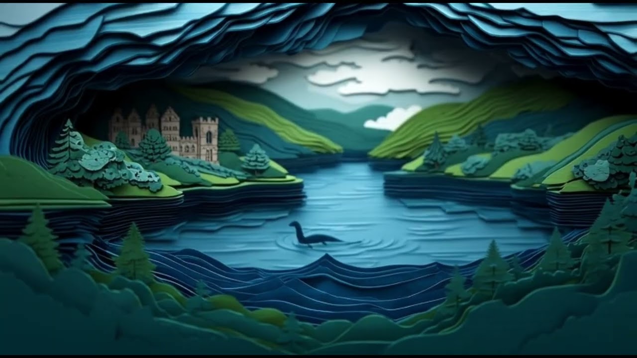 Loch ness in paper art style 🪄🤗 #ai #aiart #aiartworks 