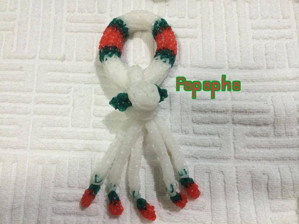 คลิปสอนถักหนังยาง Rainbow Loom พวงมาลัย วันแม่ ( รางยาว ) By ปาปา ภา Thailand