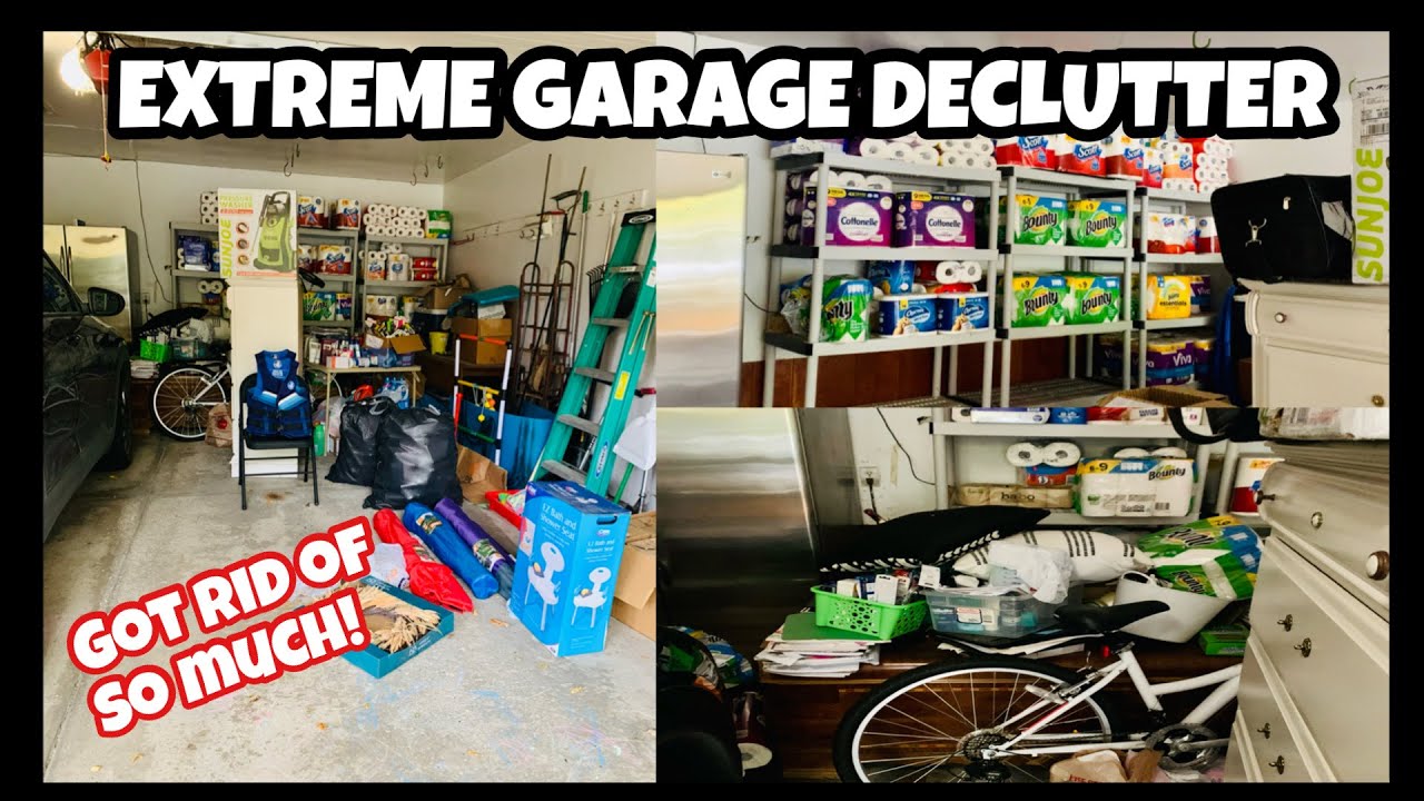 GARAGE DECLUTTER, CLEAN & ORGANIZE/ Extreme declutter of so much junk plus dinner idea