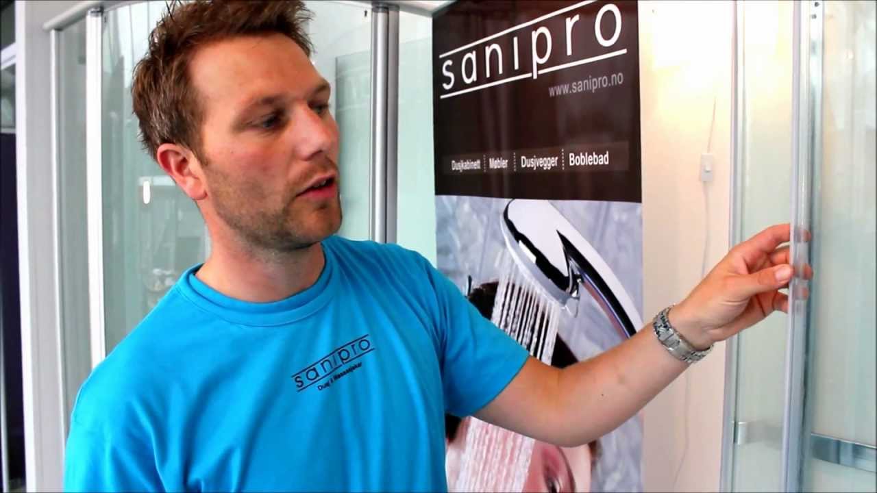 Oppsett av Azur dusjkabinett. www.sanipro.no