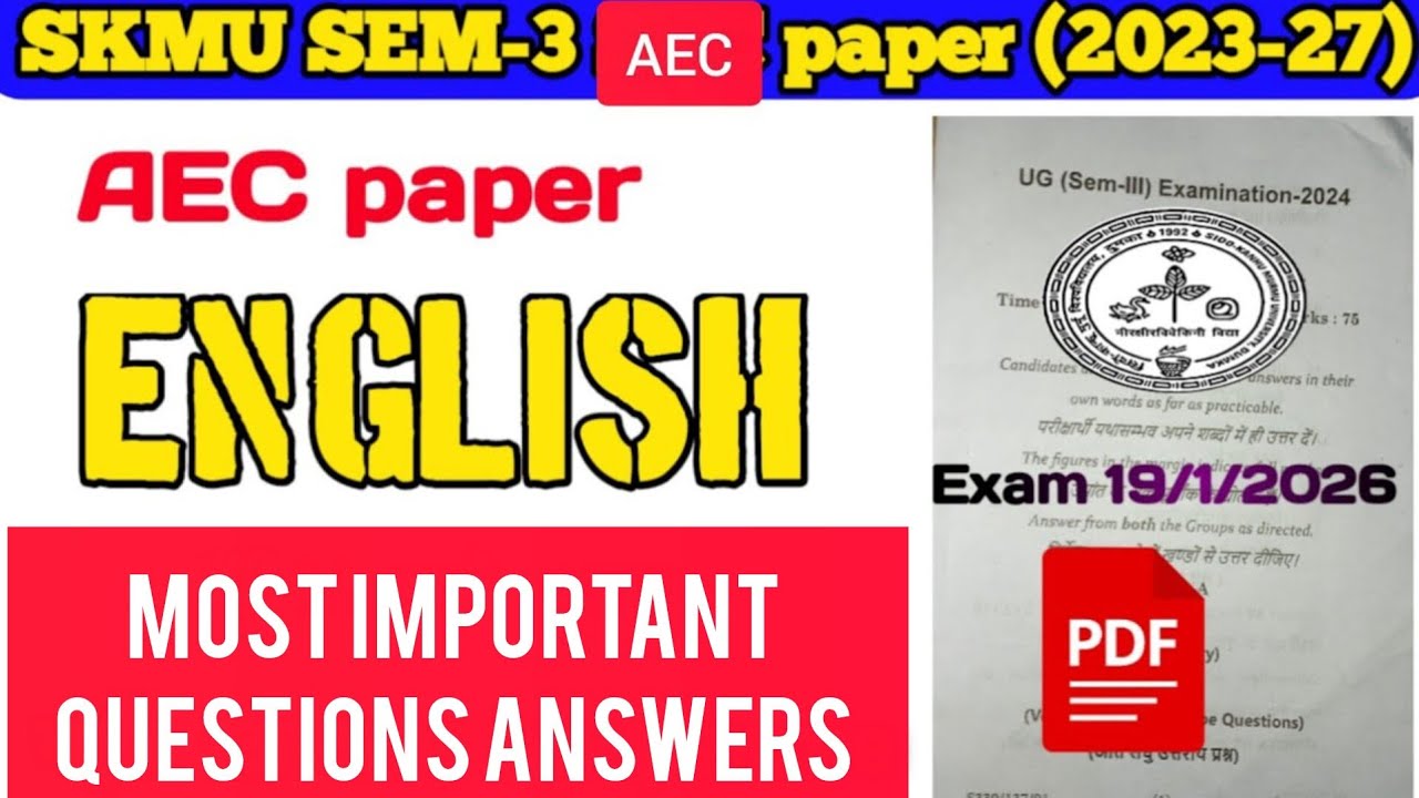#aec English semester 3 skmu Dumka #semester 3 elective english 
