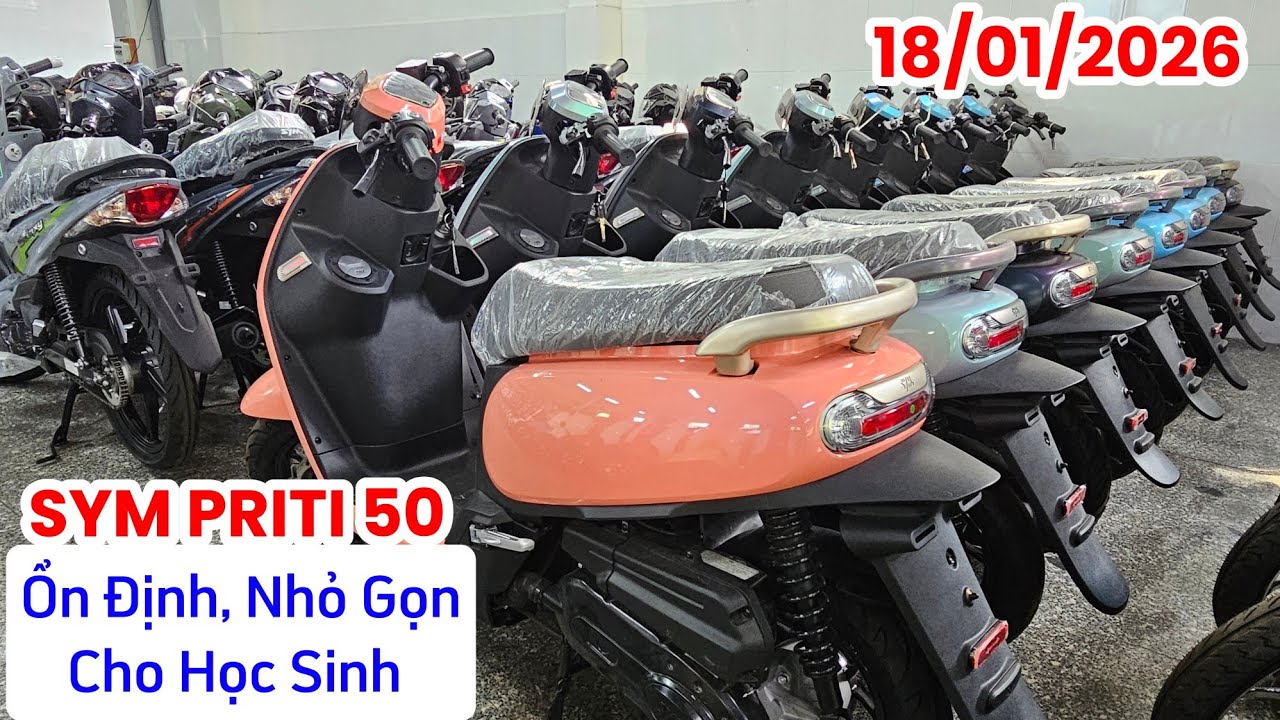 SYM PRITI 50cc cho học sinh: xe nhỏ gọn và ổn định + giá bán ngày 18/01/26. Khải Phạm #hocsinh #50cc
