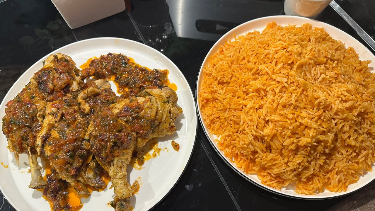 رز احمر مع افخاذ الدجاج المتبل على طريقة الشيف عامر 