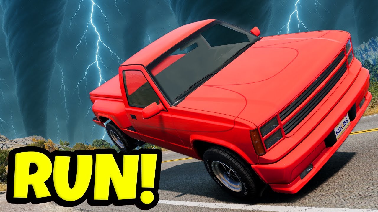 Only an IDIOT Would Try Escaping 50 TORNADOES&hellip; So I Did (BeamNG Drive Mods)