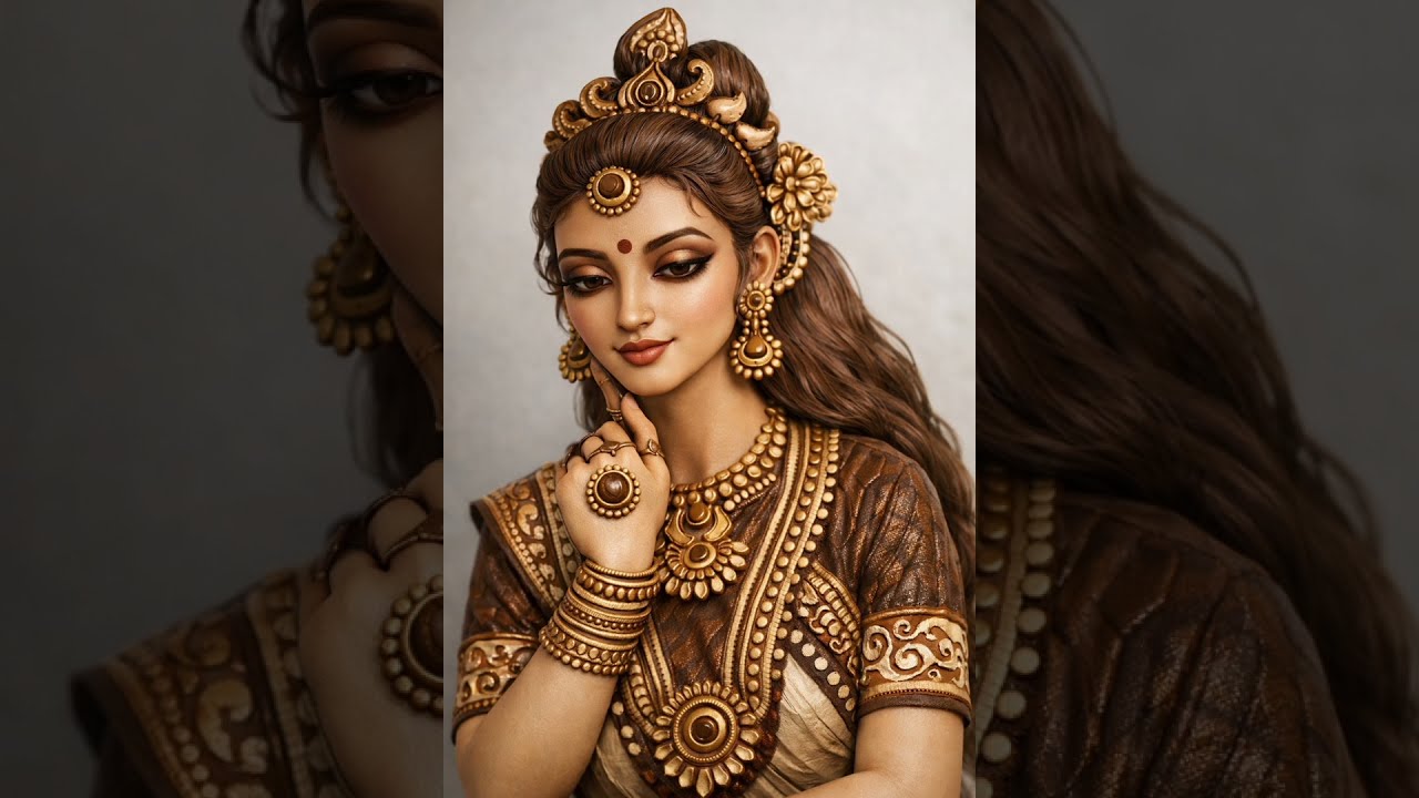 Traditional Indian Lady Portrait Mehndi Design l