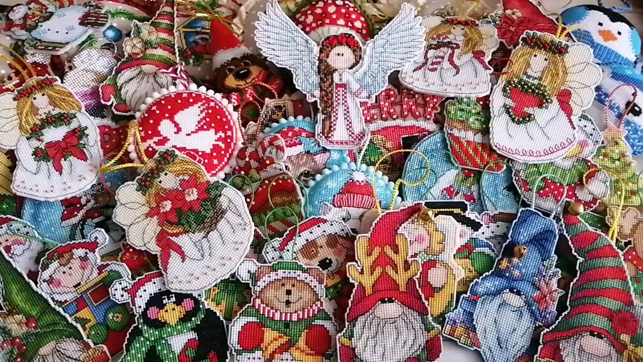 Моя коллекция вышитых новогодних игрушек 2022. Жар-птица. Риолис. Dimensions. Волшебная страна и др.
