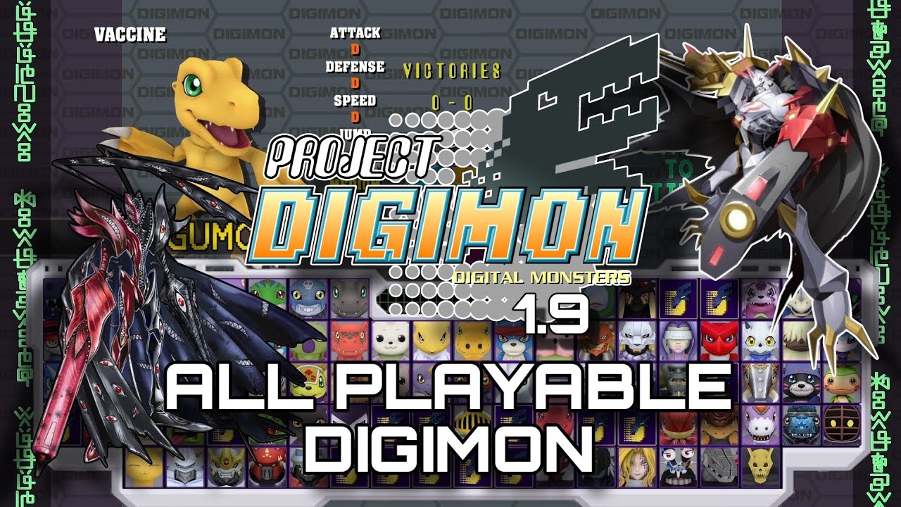 [SPOILER] Project Digimon (Version 1.9) Digimon Rumble Arena HD Fangame - All Playable Digimon