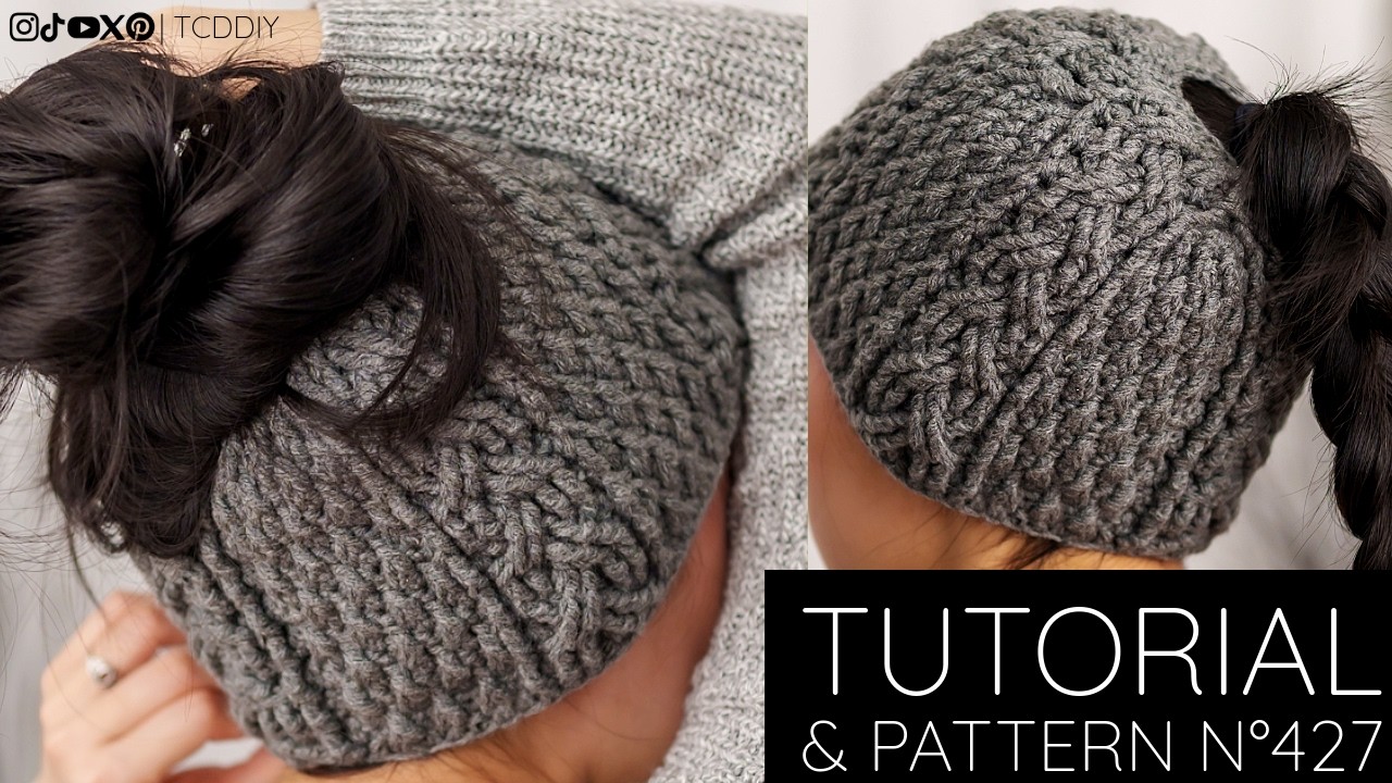 How to Crochet: Messy Bun Beanie | Pattern & Tutorial DIY