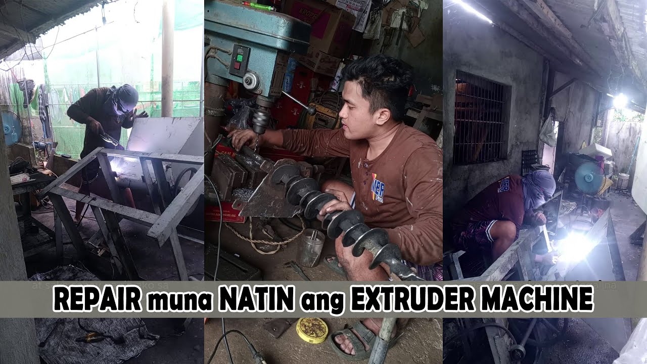 Repair ng nasirang extruder machine 🔧⚙️ | #provincelife #repairing #diy #charcoal #extrudermachine