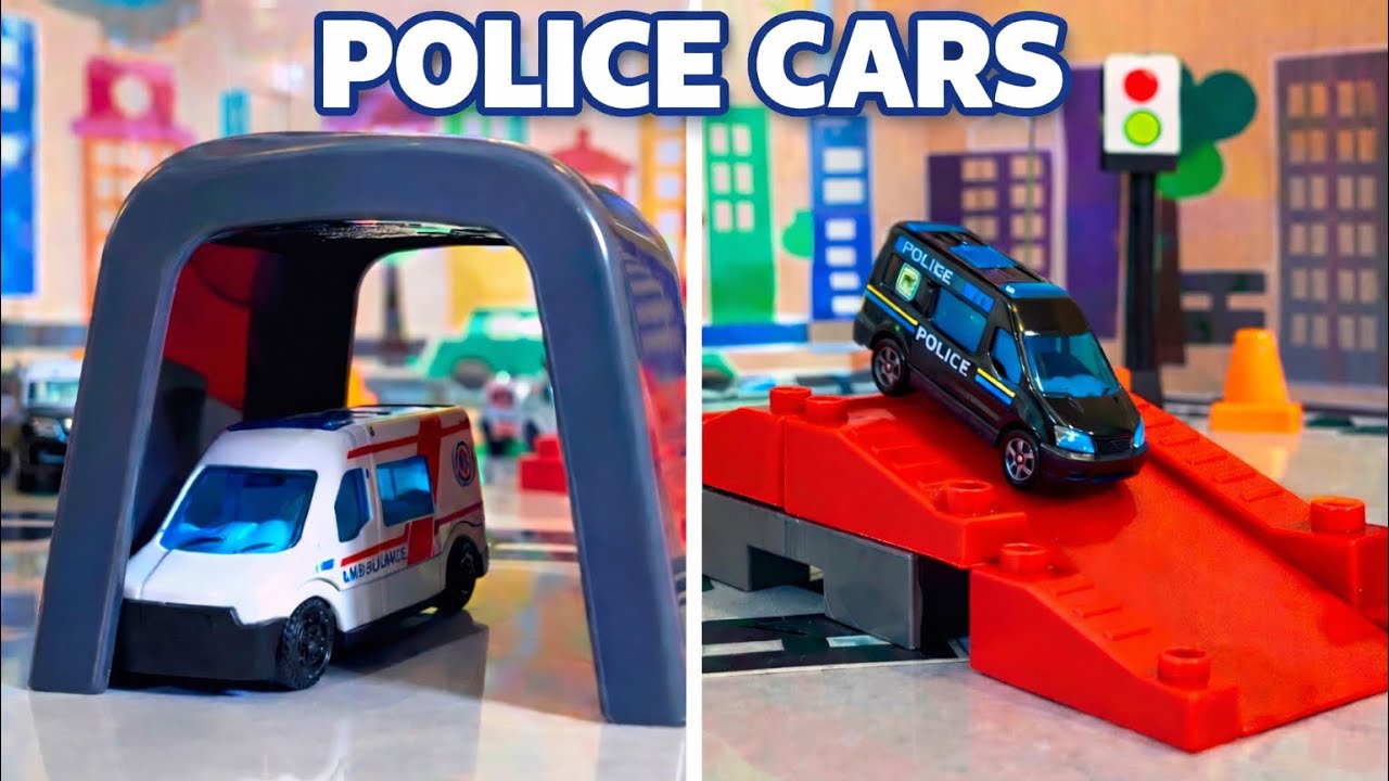 Police Cars Play | Ramp & Tunnel | No Talking