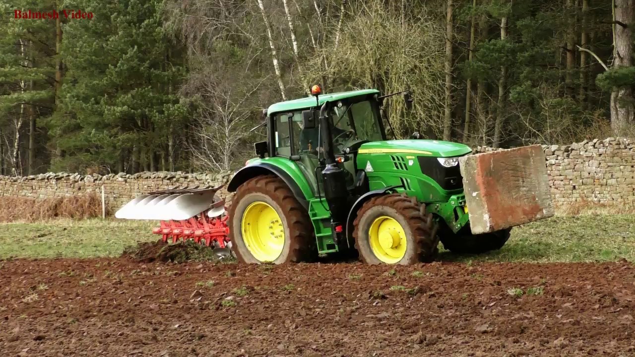 Ploughing with John Deere 6155R and Drilling, too.