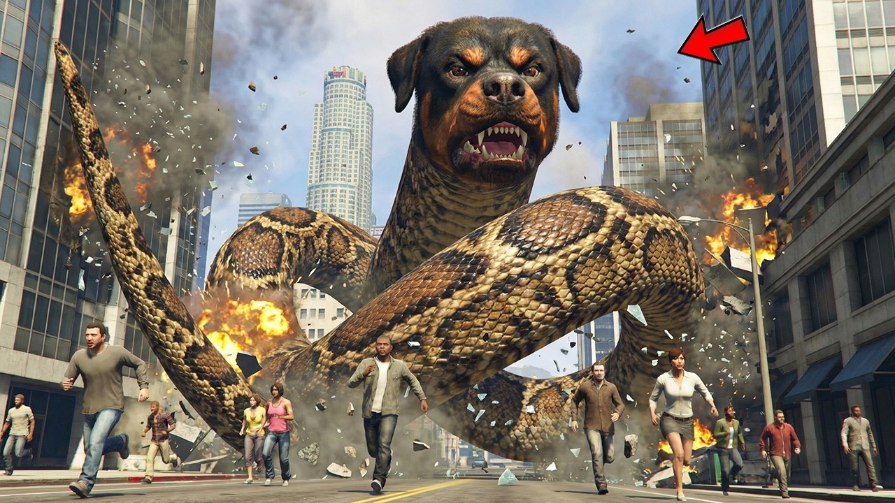 ЧОП ЖЫЛАН БОЛЫП ҚАЛАНЫ ҚЫЙРАТТЫ (GTA V)