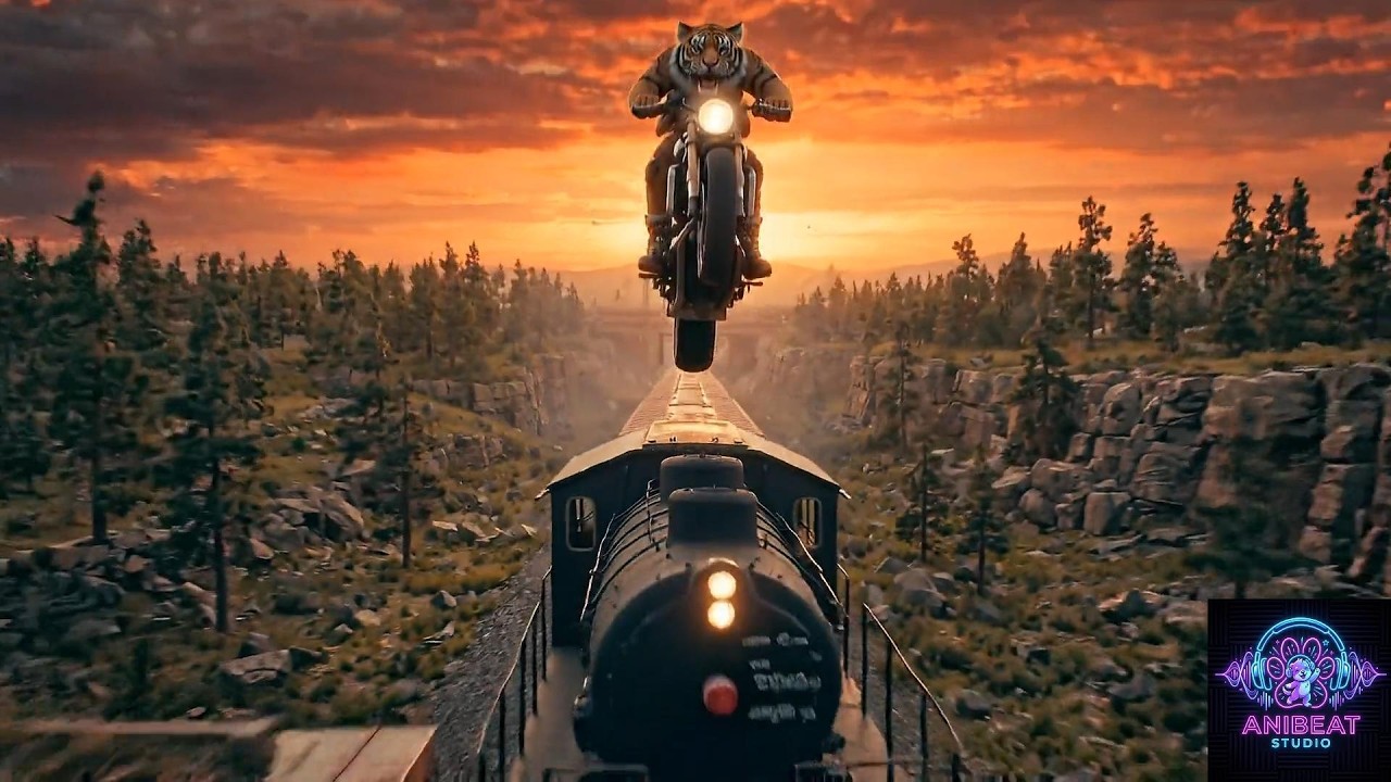 Tiger&rsquo;s INSANE Bike Stunt Saves Puppy from Speeding Train 🚂🐯