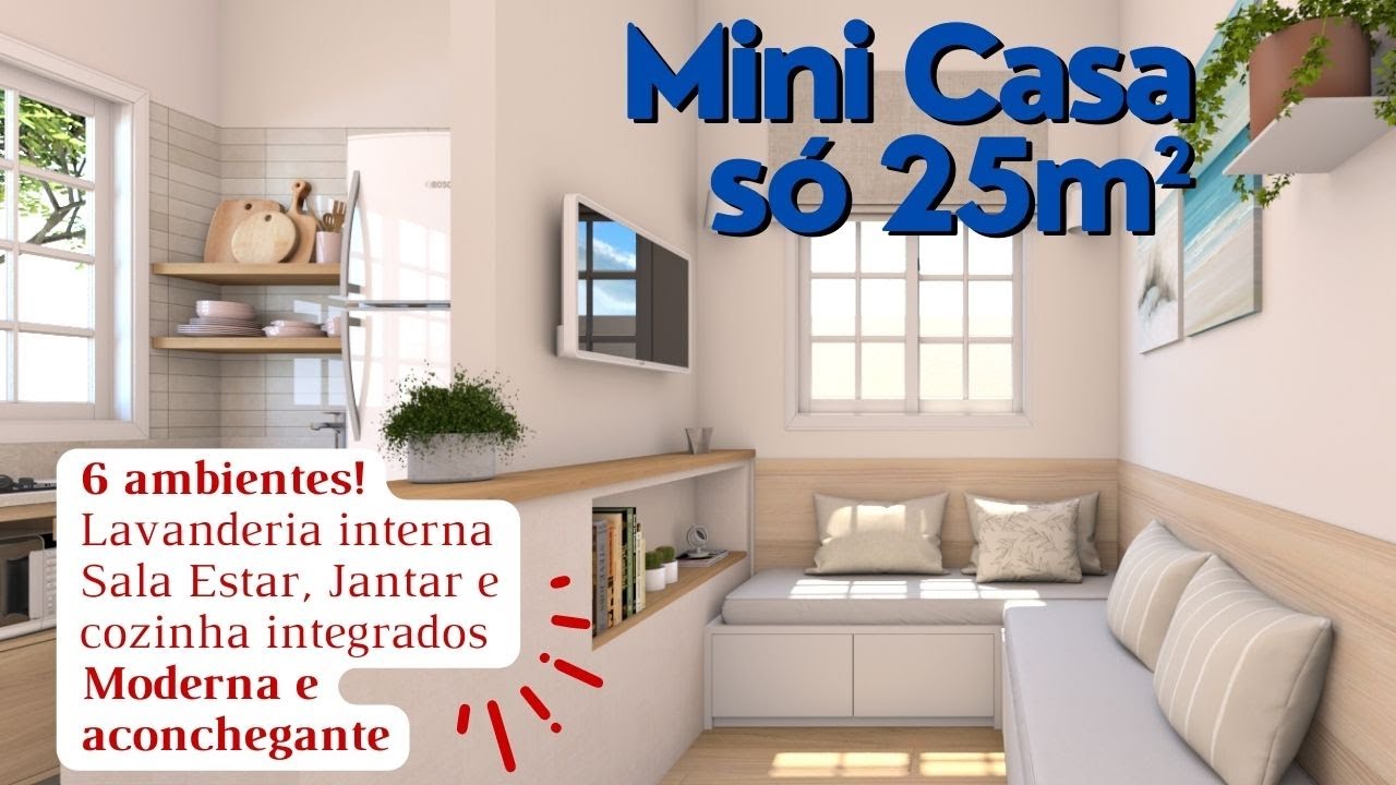 Mini Casa 25m² Bem equipada com 6 ambientes!