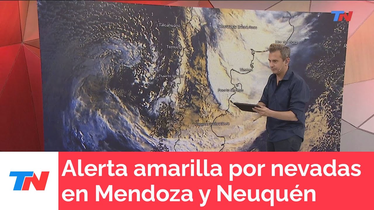 Hay alerta amarilla por nevadas en Mendoza y Neuquén I Lluvias y viento en la costa de la patagonia