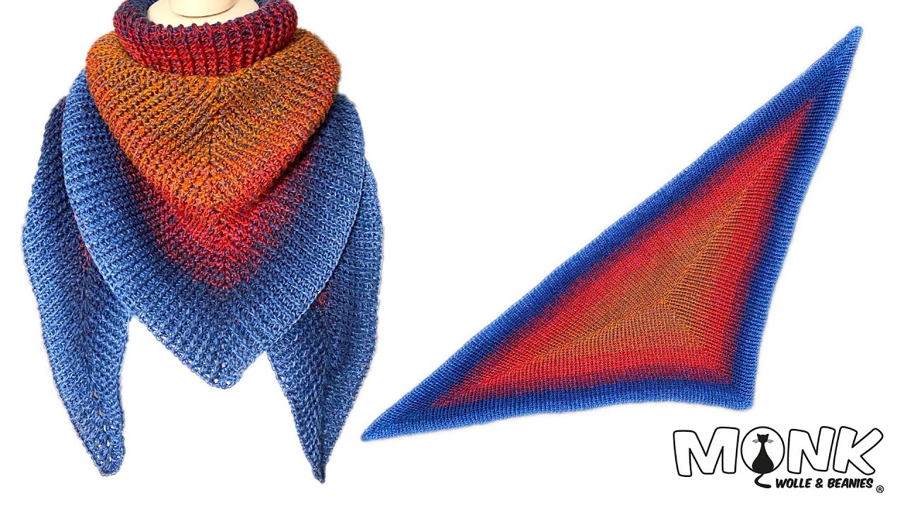 Dreieckstuch GAMMLO häkeln - Tuch von innen nach außen häkeln