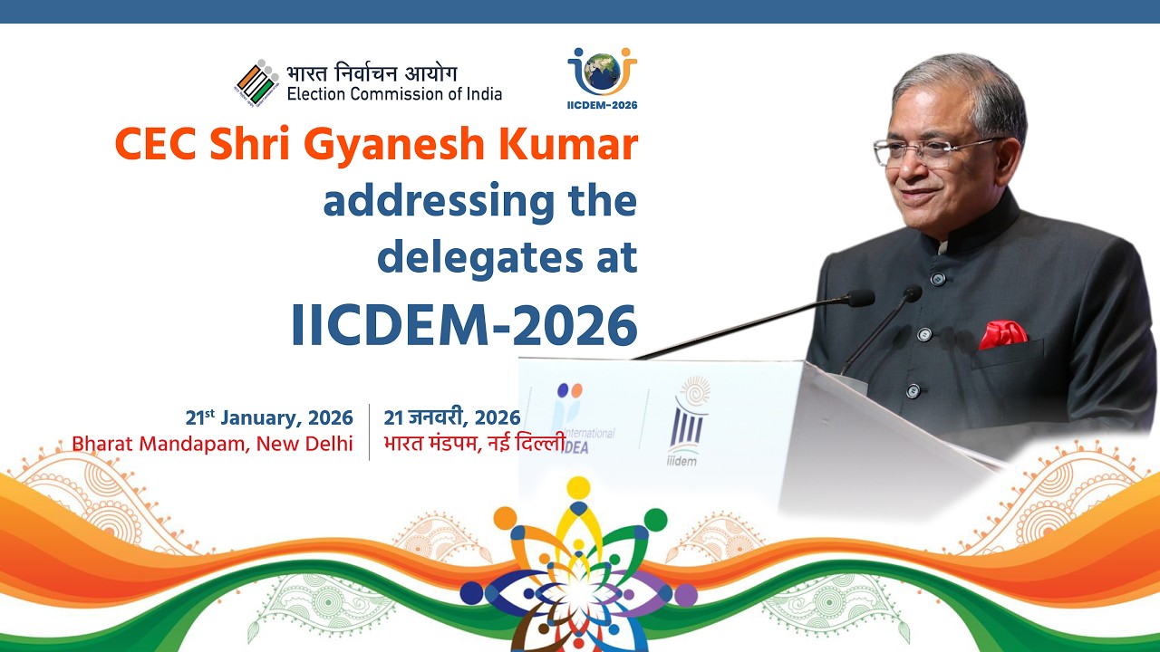CEC Shri Gyanesh Kumar while addressing the delegates at #iicdem2026