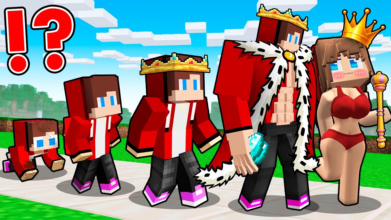 JJ KING'S LIFE CYCLE! KING JJ EVOLUTION with MIKEY in Minecraft - Maizen