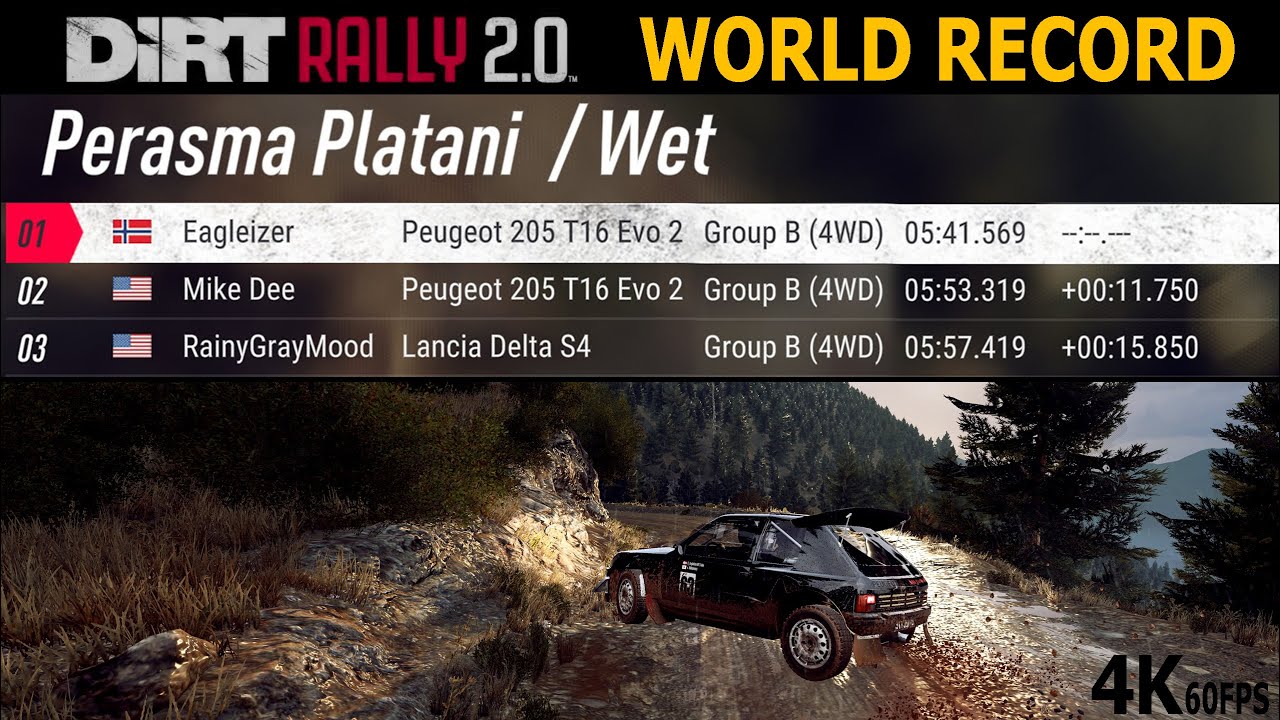 WORLD RECORD - DR2 - Perasma Platani - WET - Peugeot T16 Evo 2 - WET - 05:41.569 -
