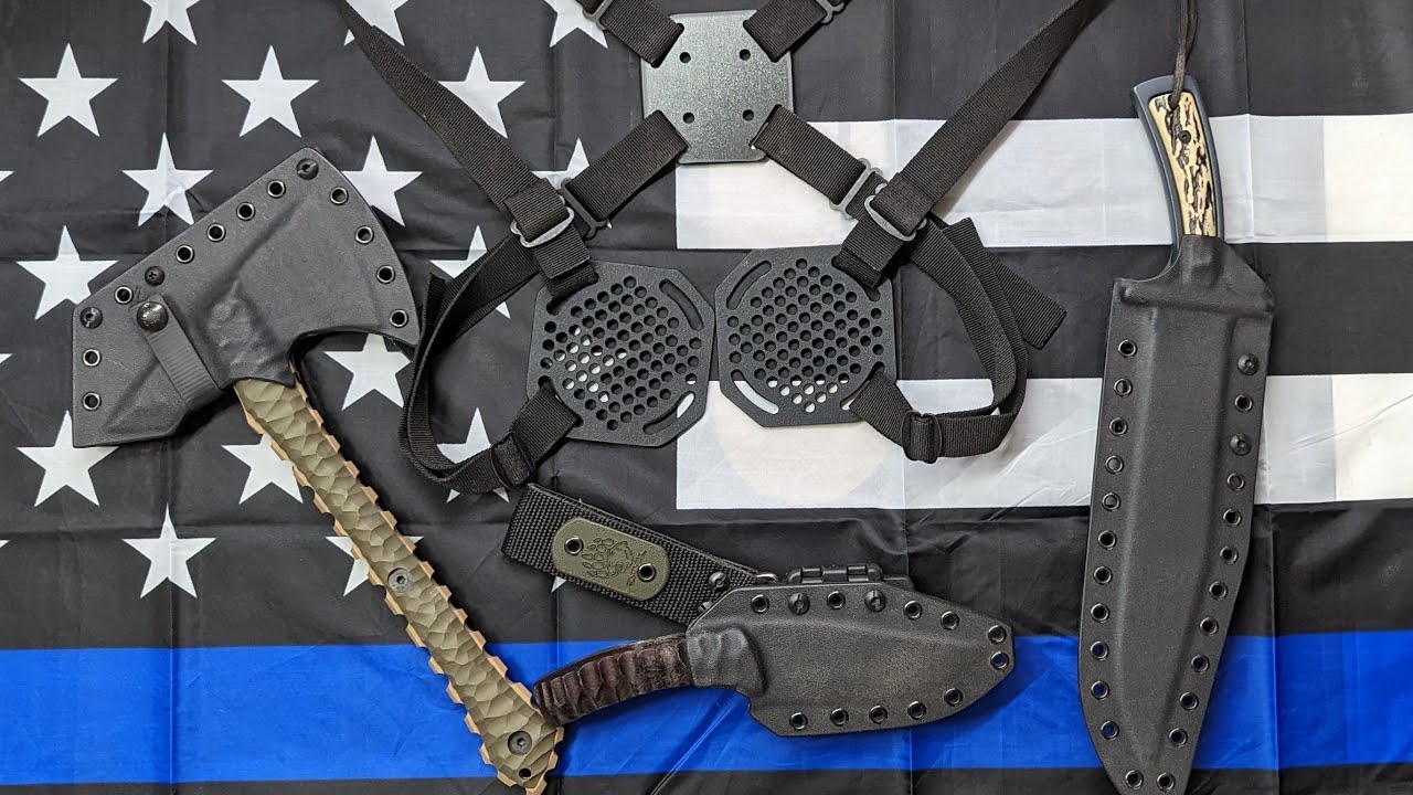 Custom Kydex Sheaths, Tomahawk Mask & SHOULDER HARNESS!!!
