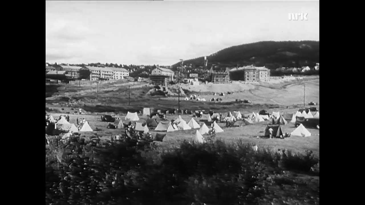Campingplass i Muselunden, Filmavisen 4. august 1949. NRK TV