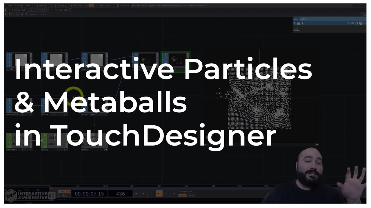 Интерактивные частицы и метаболы в TouchDesigner — Учебник TouchDesigner 064