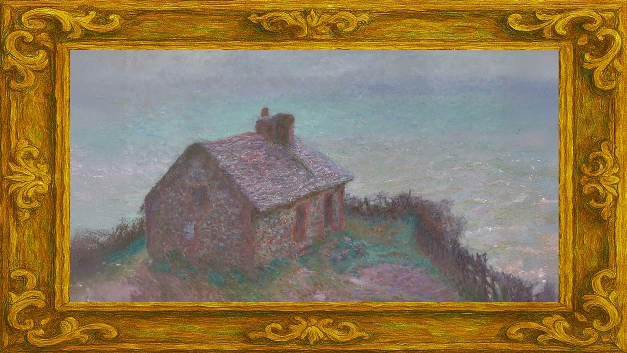 Claude Monet Cliffside Cottage | 2 Hour 4K Frame TV Art for Relaxation, Ambiance & Home Decor
