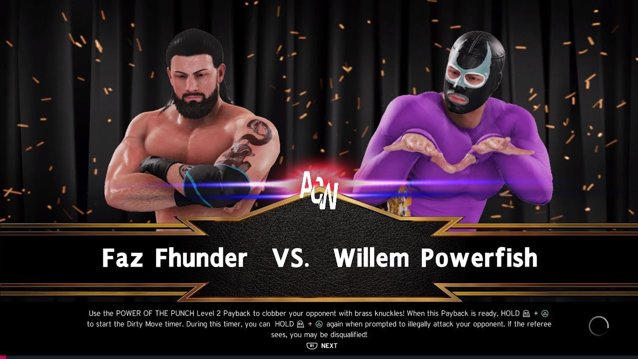 WWE 2K20 - ACW Championship Tournament - Round 1 Faz Fhunder v Willem Powerfish