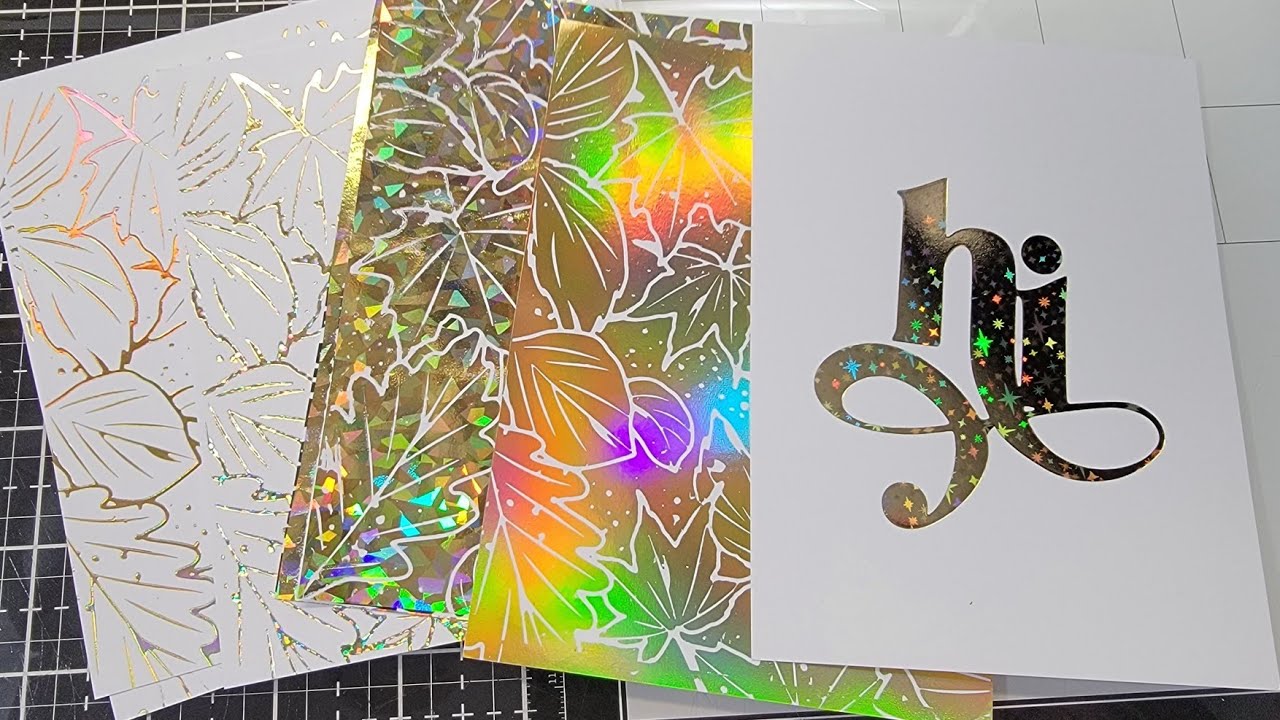 Solid plate hot foiling on the Go Press & foil & the new Papertrey Ink Fallen Leaves hot foil plate