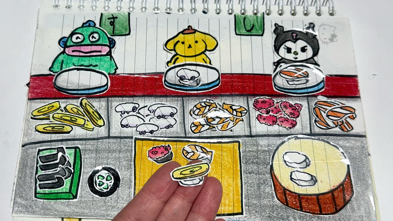 ⛄️Paperdiy⛄️ 산리오 초밥 가게, 종이놀이 Sanrio Sushi Shop