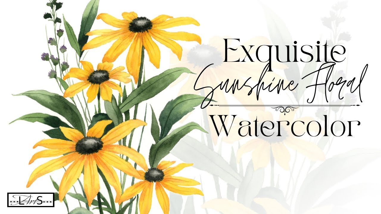 Painting Happiness:☀️Radiate Cheerful Sunshine with This Step-by-Step Black Eyed Susan Watercolor!