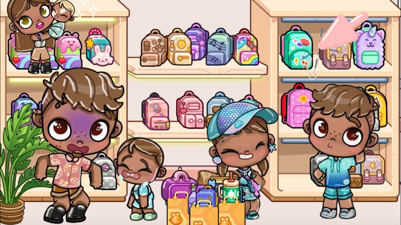 Rotina comprando material escolar das crianças ( Familia BROWN)