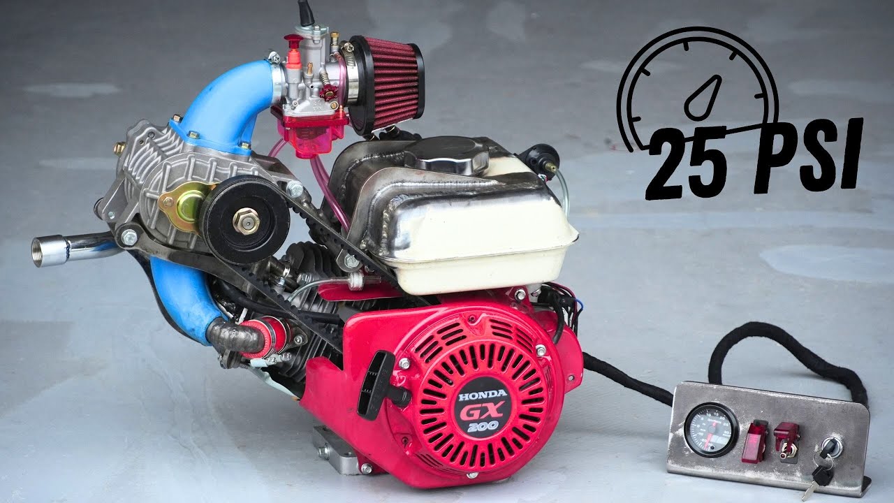 Homemade Honda GX200cc SUPERCHARGER !?