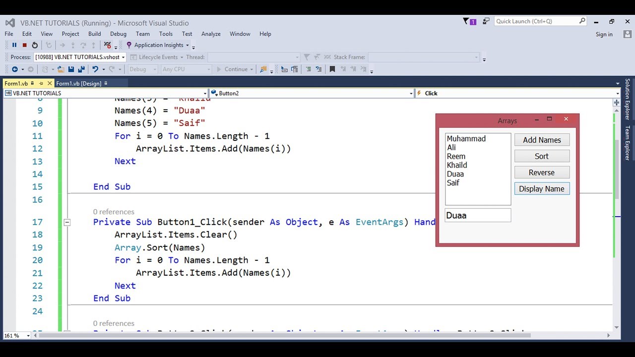 فيجوال بيسك - 19 : شرح المصفوفات - vb.net : Arrays
