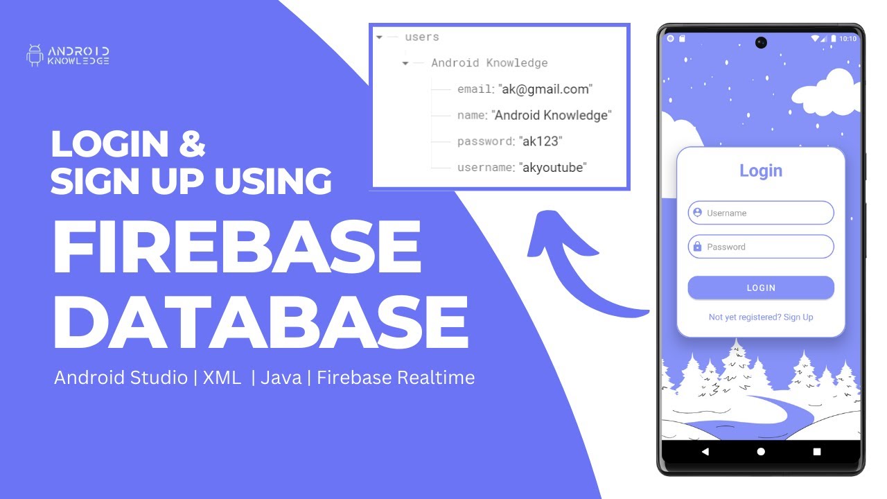 Login and Signup using Firebase Realtime Database in Android Studio | Store Data
