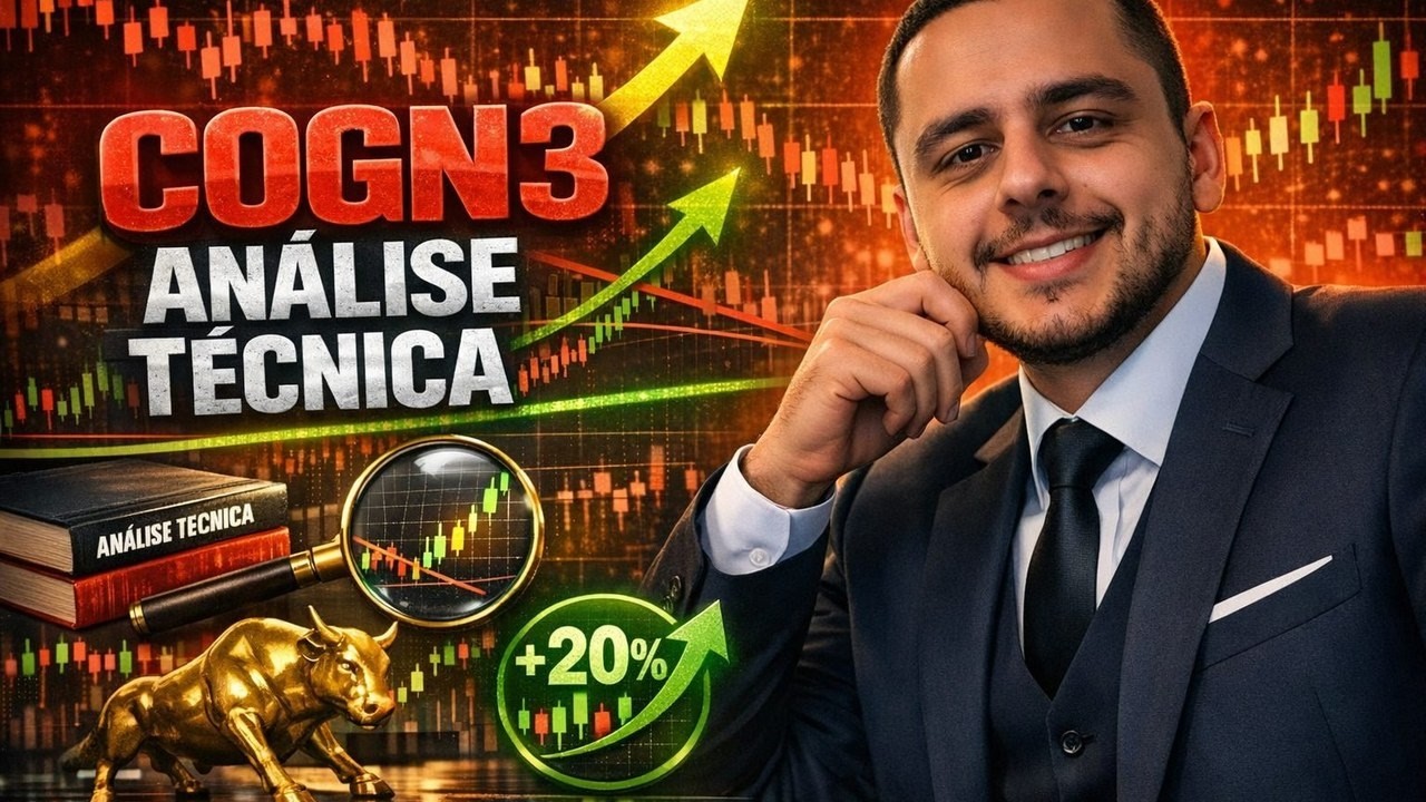 An&aacute;lise T&eacute;cnica COGN3: Chegamos no suporte e &aacute;rea de liquidez. Reverte daqui?