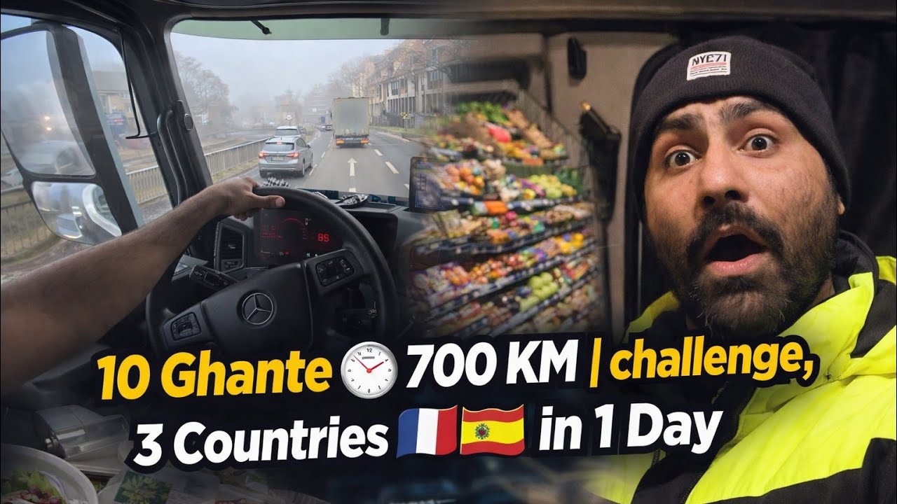 10 Ghante ⏱️ 700 KM 🚚 | challenge,3 Countries🇩🇪🇫🇷🇪🇸 in 1 Day”