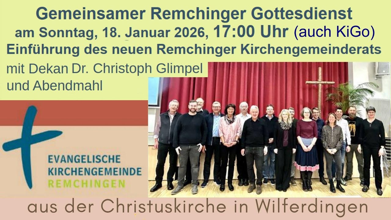 Gottesdienst der Evangelischen Kirchengemeinde Remchingen am 18.01.2026