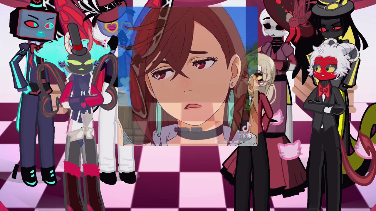 Hazbin Hotel Angels react to okarun | Dandadan | Lucifer | Gacha life