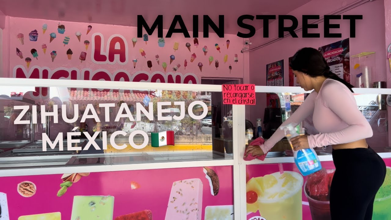 Cruise up and down Main Street in Zihuatanejo, Guerrero, México on a 2025 4k adventure walking tour!