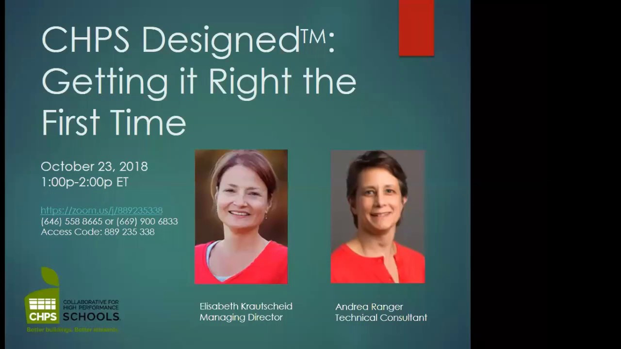 CHPS Designed: Getting It Right the First Time 2018